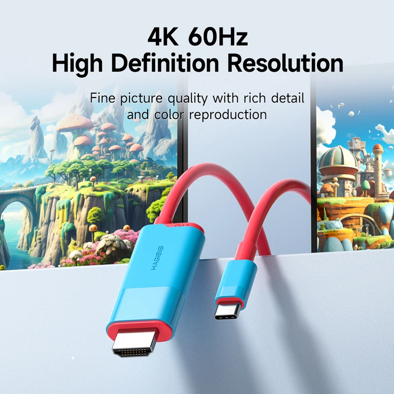Hagibis Switch Dock for Switch 1/2/OLED USB C to HDMI-Compatible Cable Adapter 4K60Hz 100W PD for Laptop SteamDeck ROG Ally