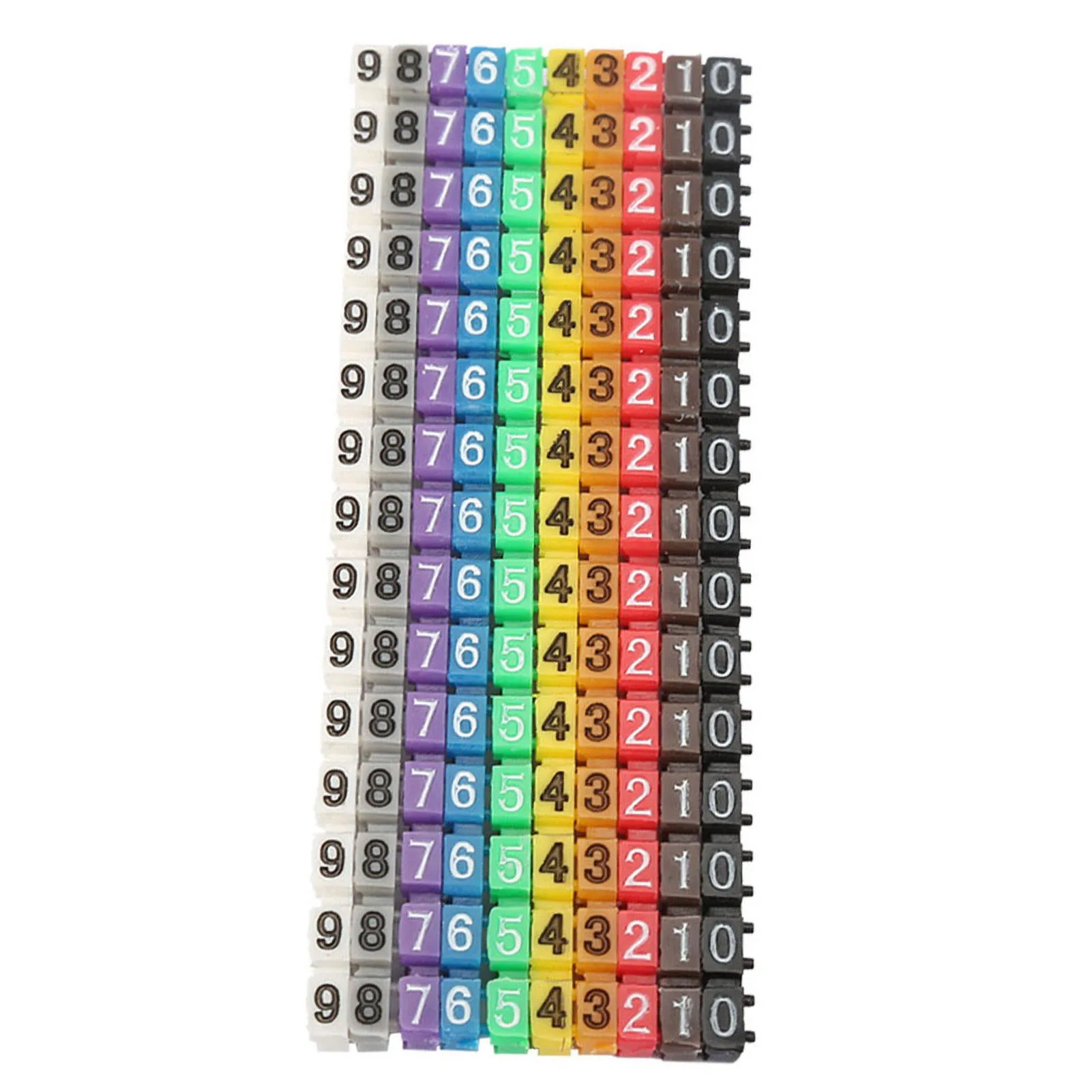 Digital Number Tube Wire Number Label Tube Cable Marker Colorful Wire (150Pcs 1.5mm&sup2;)