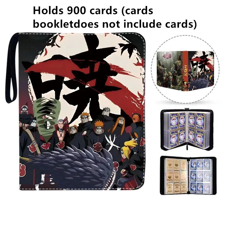 Card Album Book Anime NARUTO Collection Card Zipper Game Cards Sasuke Sakura Kakashi Binder Holder kids Gift 400pcs/900pcs