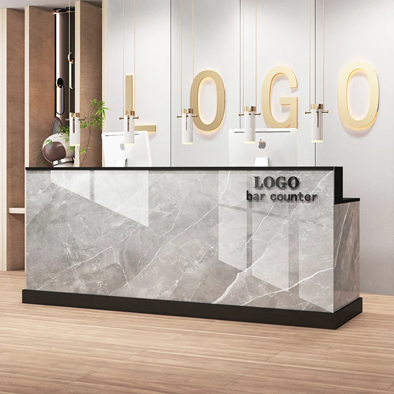 Front Desk Table Aesthetics Reception Bar Counter Outdoor Paint Store Light Luxury Company Cashier Barber Clothing Shop Cash
