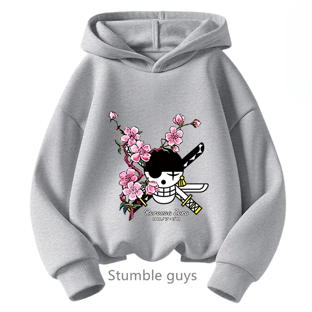thumbnail image 1 of Sudadera con capucha de Anime One Pieces, ropa para niños, ropa para primavera y otoño para niñas, sudadera con dibujos animados de Luffy Zoro, traje para adolescentes, camisetas con capucha de Sonic, 1 of 5