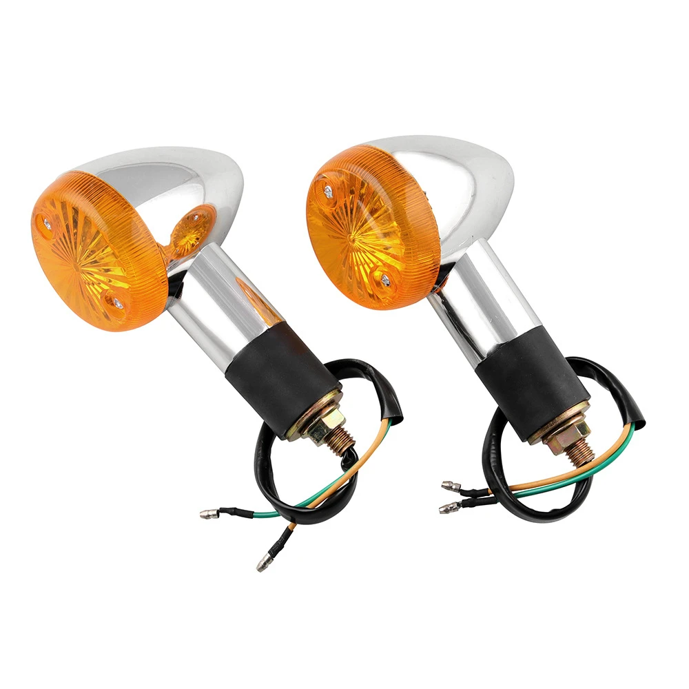 

1Pair Motorcycle Turn Signals Indicator Universal 12V Retro Motorbike Signal Lights Metal Blinkers