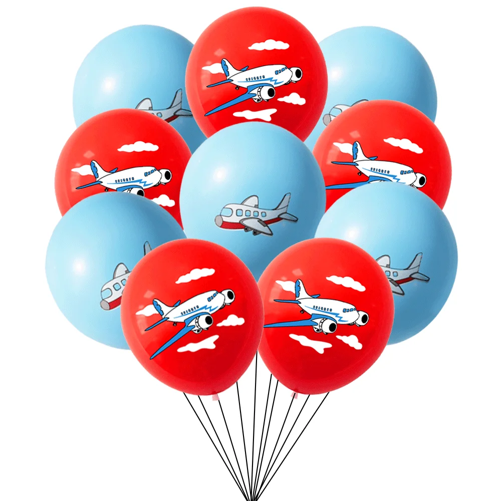 Flieger-Abenteuer Themen-Geburtstagsparty Dekorationen Ballons Wimpelkette Tischgeschirr Tischdecke Tortendekoration Kinder Flugzeug-Party Deko – Detail 10