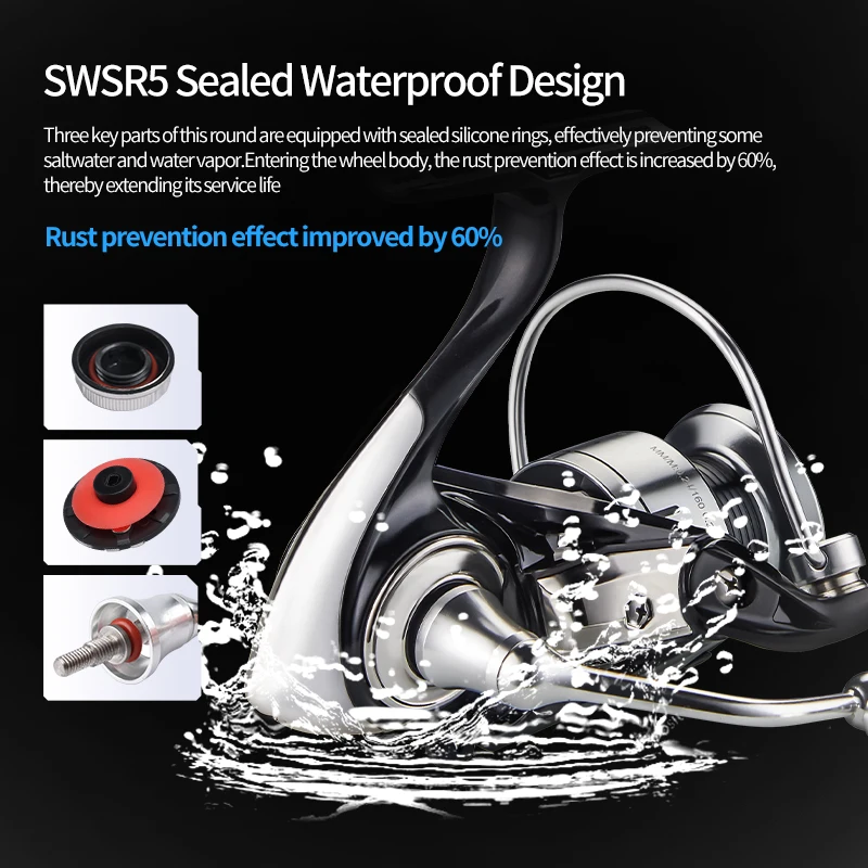 Spinning Fishing Reels, Fishing Reels DEUKIO Saltwater Fishing Reel 2000-7000 3+1BB 5.2:1 Max Drag 15KG Water-Proof