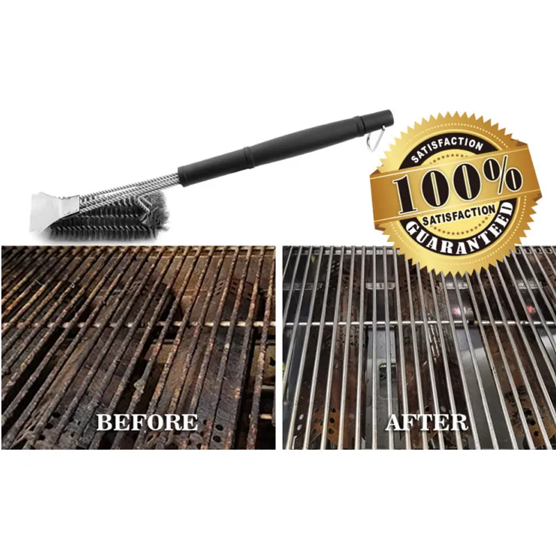 Barbecue Grill BBQ Brush Barbecue Cleaning Tools Grill Brush Cleaning Brushes Clean Tool Grill Accessories Stainless Steel Bristles Non-stick Cleaning Brushes Barbecue Accessories