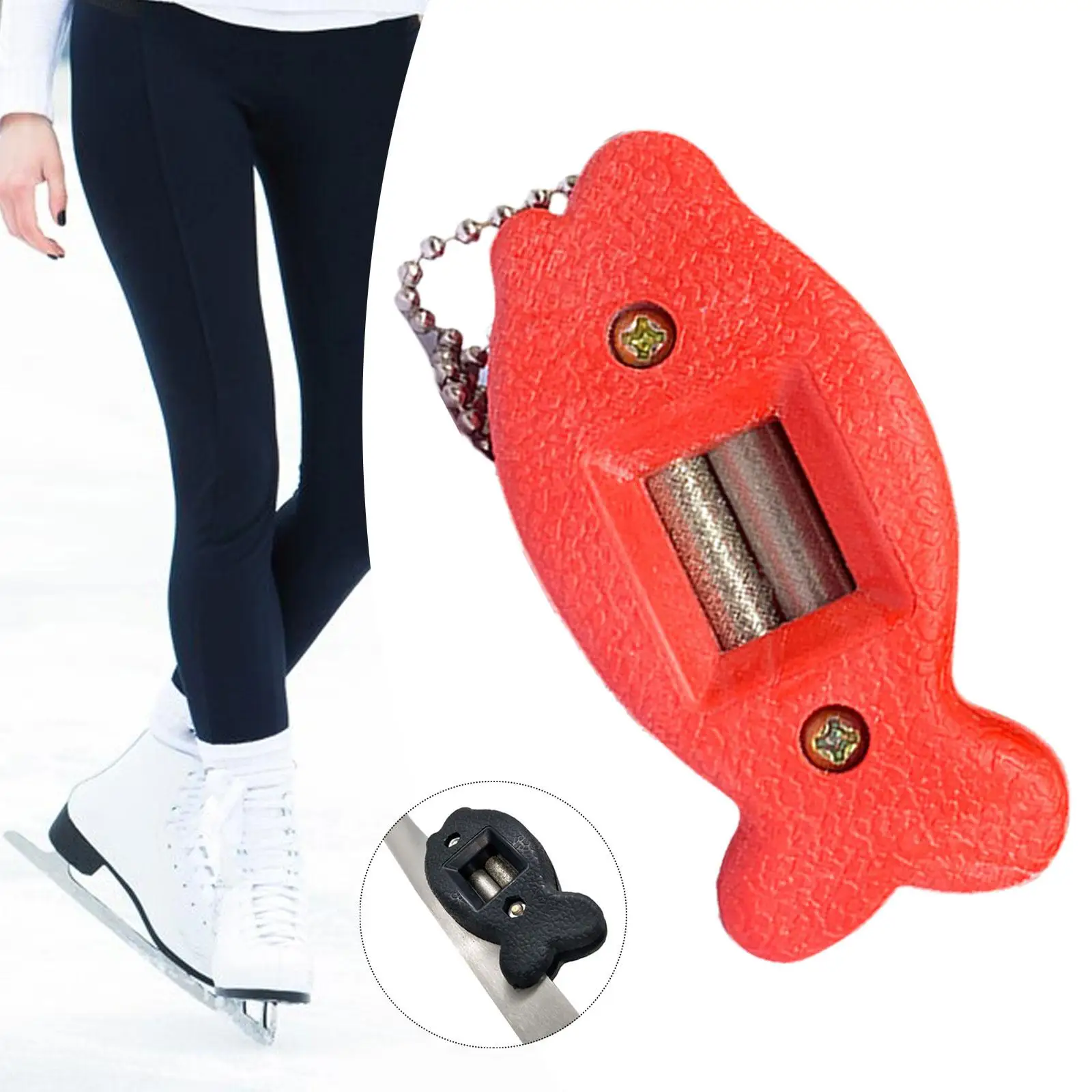 Handheld Ice Skate Blade Sharpener Sharpening Stone Tool Adjustable Portable Wear Resistance Hockey Figure Skating Grindstone inline skate accessories