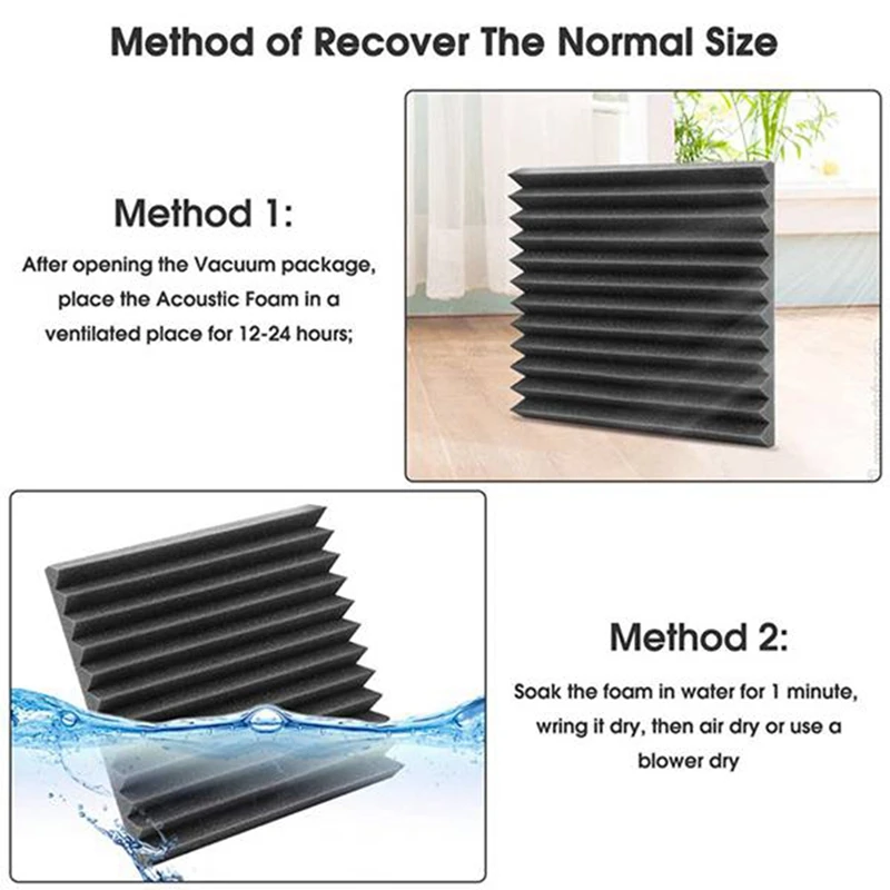 12 Pieces Acoustic Foam Panel Self-Adhesive,Acoustic Foam Panel,Sound Insulation Pad,Reduce Noise,For Studio Home Office