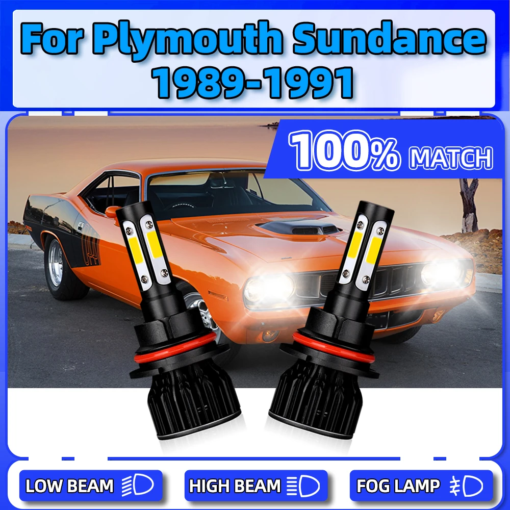 

9004 HB1 Canbus LED Headlight 120W CSP Chips Auto Front Lamps 6000K 12V Car Headlamps For Plymouth Sundance 1989 1990 1991