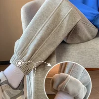 Thickened Fleece Grey Sports Pants Women's Autumn Winter New Loose Cuffed Casual Warm Harlan Sweatpants Female Leisure Trousers