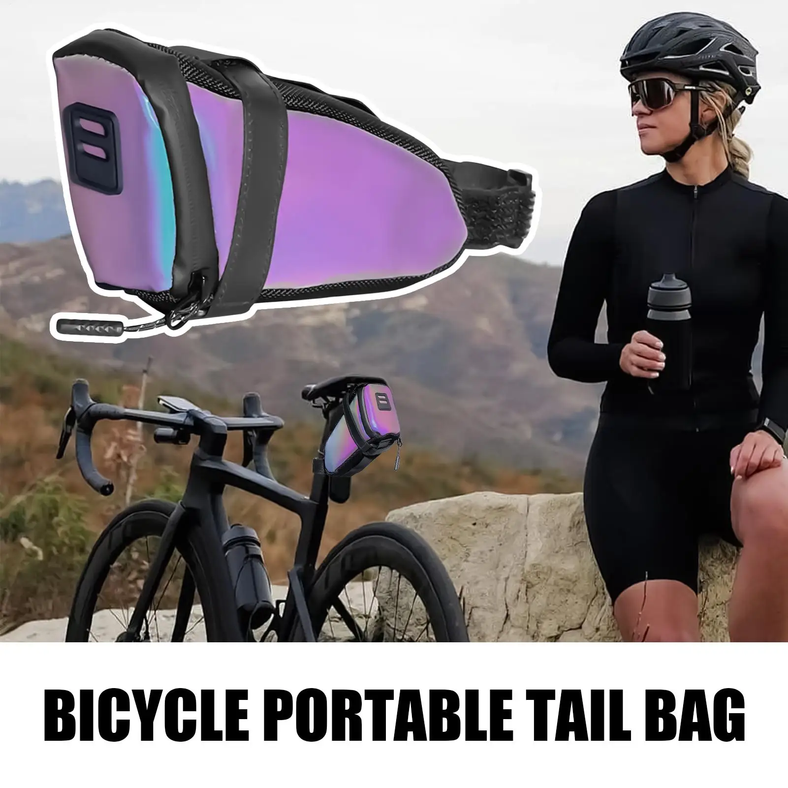 Road Bicycle Tail Bag Reflective Bike Saddle Bag Cycling Seat Tube Pack Wedge Bicycle Rear Seat Bag Cycling Bike Accessory