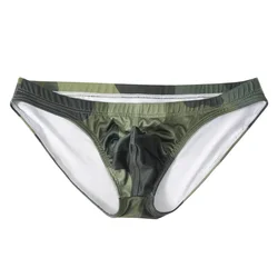 Men's Camouflage Ultra - Thin Seamless Briefs - Low Waist Breathable Underwear with Bulge Pouch - XXL (Camouflage)
