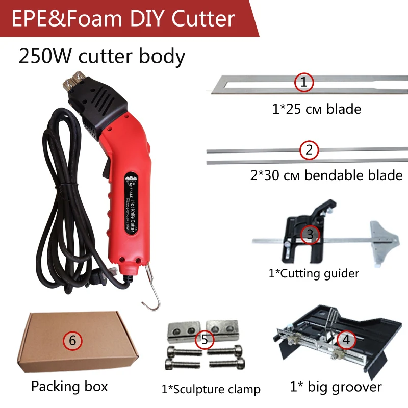 

250W 110V/230V Electric EPS EPE Polystyrene Cutting Machine Foam Cutter Heat Knife Portable Styrofoam Cutter Hot Wire DIY Cutter