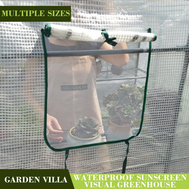 Kültéri Kertészkedés Nagy Üvegházak Teljes Készlet Virágüzem Tartsa Meg A Meleg Zöld Házat Keretrögzítő Cipzáras Műanyag Borítás - Image 5