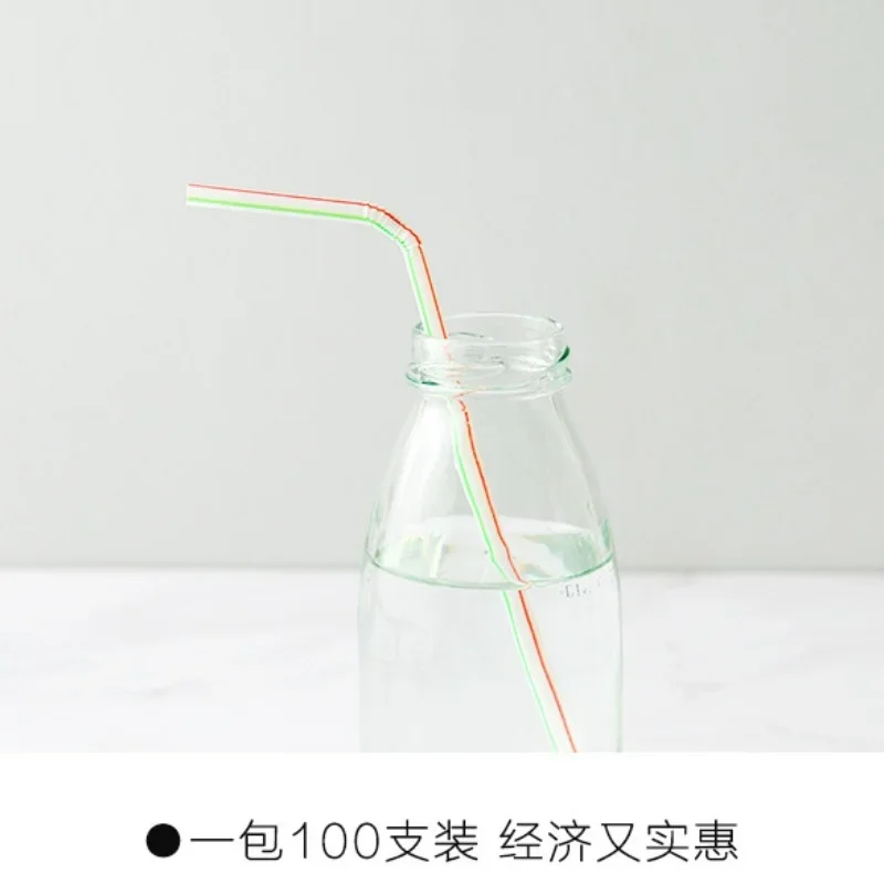 Disposable plastic straws 500PCS party event Flexible Kitchen beverage store accessories disposable plastic straws