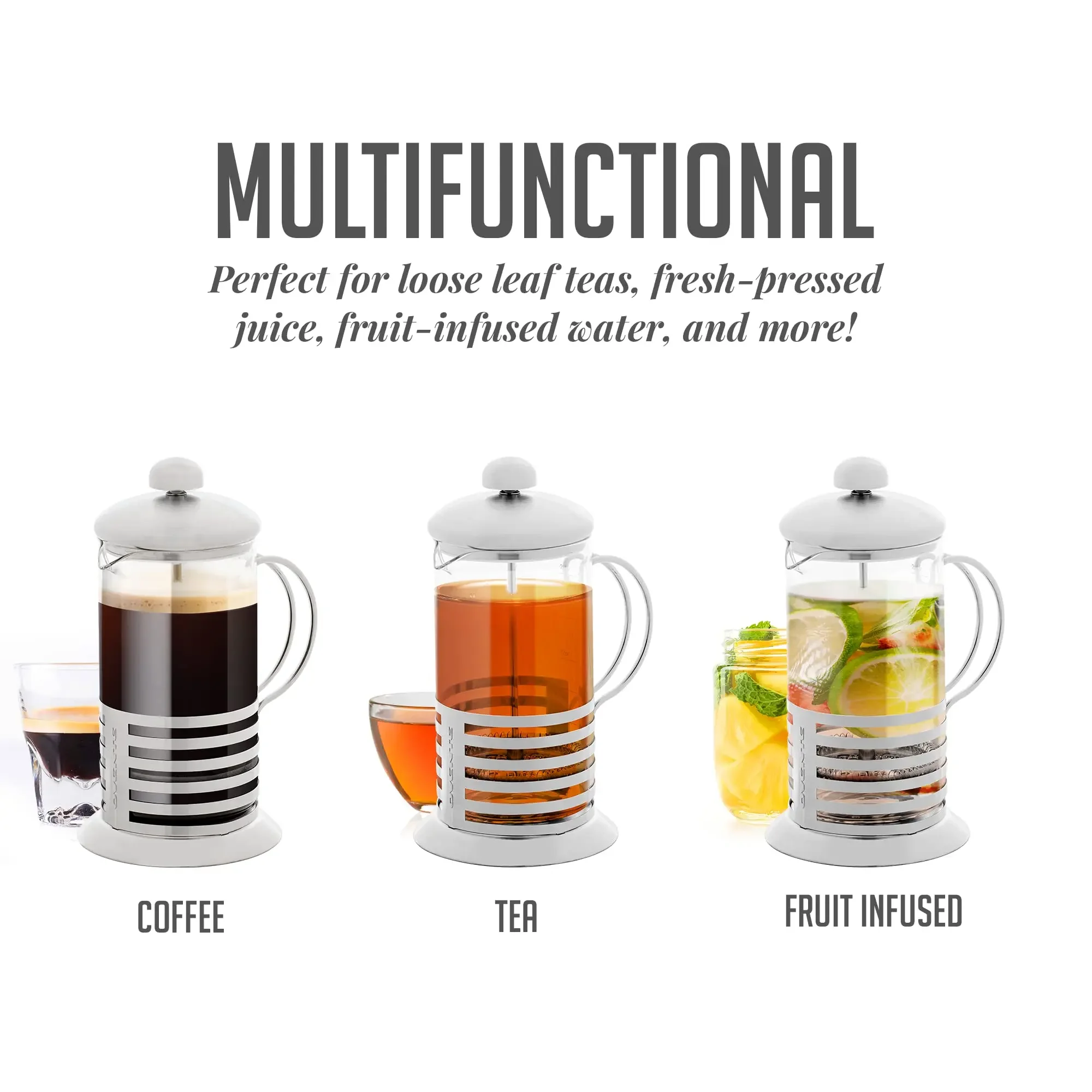 French Press Coffee Maker Stainless Steel Coffee Percolator Durable Heat Resistant Glass Portable Easy Clean Pitcher Teapot espresso coffee maker,coffee maker,espresso maker,french press coffee press,coffee press,iced coffee maker