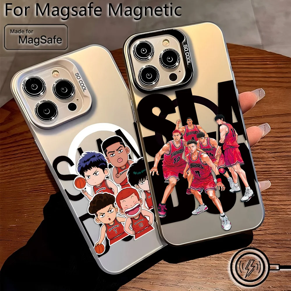 Anime S-Slam D-Dunk Magsafe Magnetic Case - Soft Silver Plated Back Cover