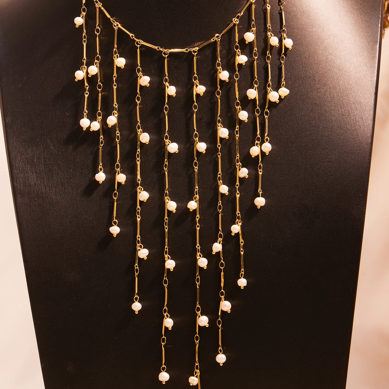 Natürliche Süßwasser Perle Halskette für Frauen 316 Edelstahl Gold Farbe Silber Lange Quaste Halsband Femme Elegante Schmuck – Detail 10