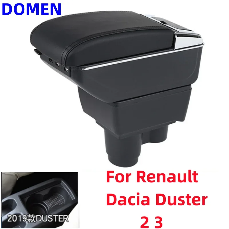 For Renault Dacia Duster 2 3 Ⅱ Ⅲ Armrest Box For Renault Duster 2018 -2022 Central Console Storage Box USB Car Accessories