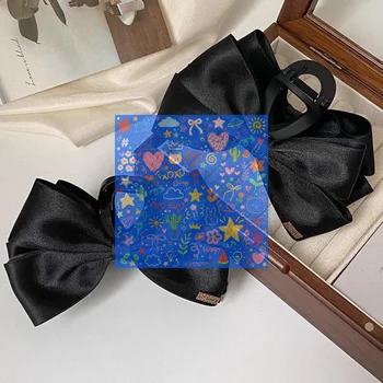 Elegante Fermaglio per Capelli Francese con Fiocco Nero, Fermaglio a Pinza per Donne e Ragazze, Accessorio per Capelli alla Moda