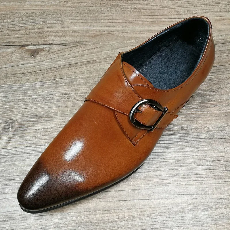 Whoholl Man Business Formal Social Shoe Male England Casual Loafers Black Cheap Autumn Men's Leather Dress Shoes Zapatos 48