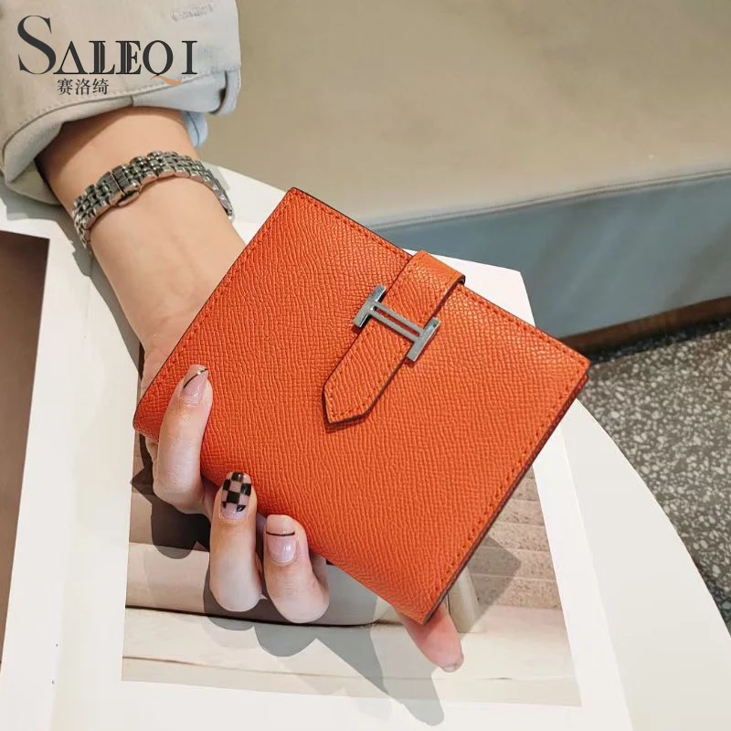 2023 Leather Women Wallet Hasp Small and Slim Coin Pocket