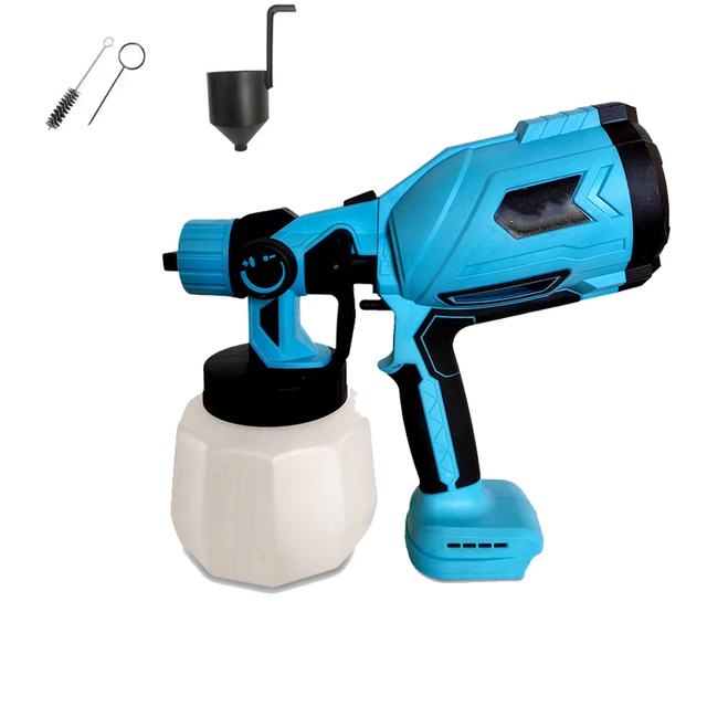 Excel 18V Cordless Spray Gun - 1000ml Tank, 700ml/min Flow, Includes 2.0Ah Battery & Charger, 2 Nozzles For Painting