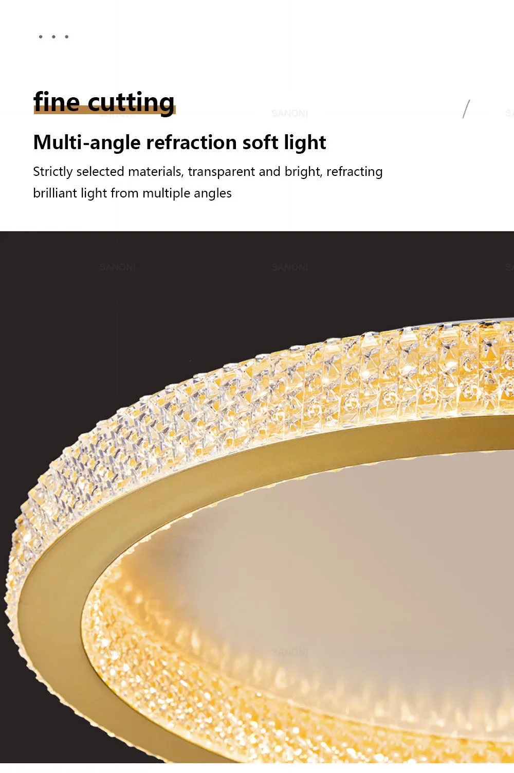 Description Picture 6 of itemSimple New Modern Crystal Master Bedroom Ceiling Lamp Creative LED Round Living Room Net Red Soft Light Home Lighting Decorate