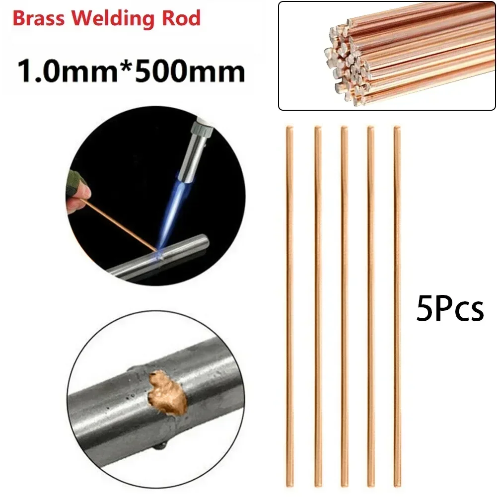 5/10pcs 1/1.5/2/2.5mm Phosphor Copper Welding Rod Soldering Wire For Air Conditioner Refrigerator Copper Pipe Welding 500mm