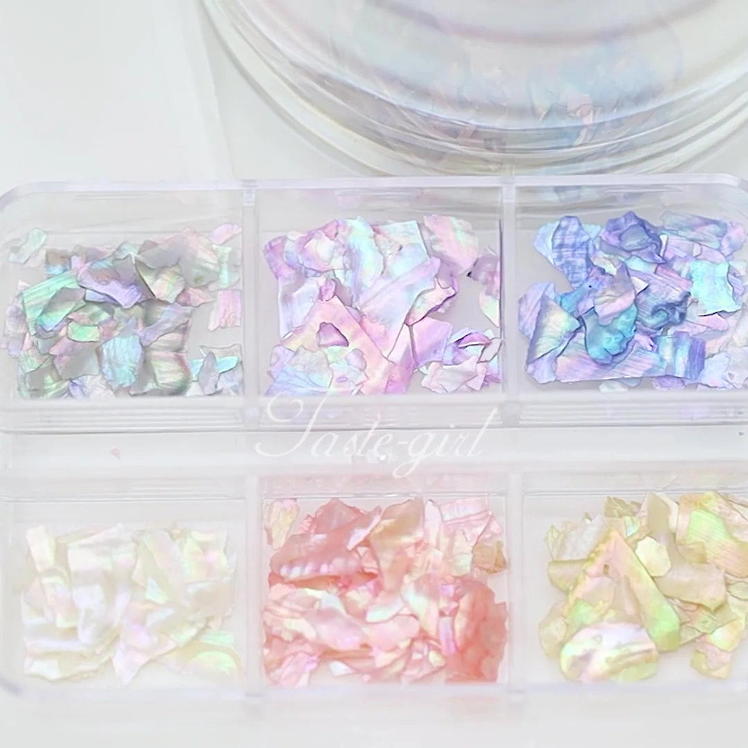 Muschel-Nageldekoration – Bunte Abalone-Pailletten, Dünne Scheiben Für 3D-Nageldesign, 1 Box #4