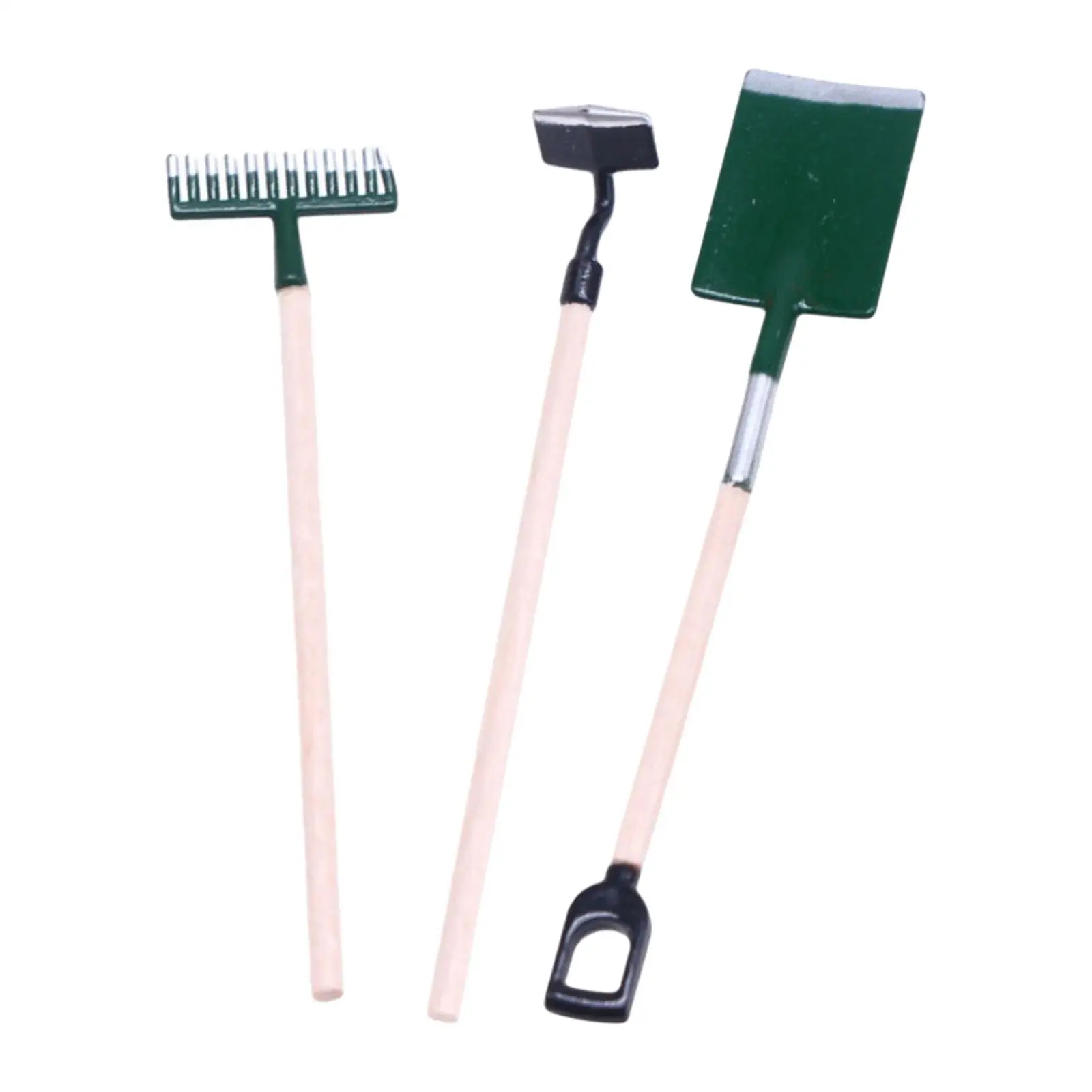 3Pcs 1:12 Miniature Dollhouse Garden Tools for Micro Landscape Dollhouse