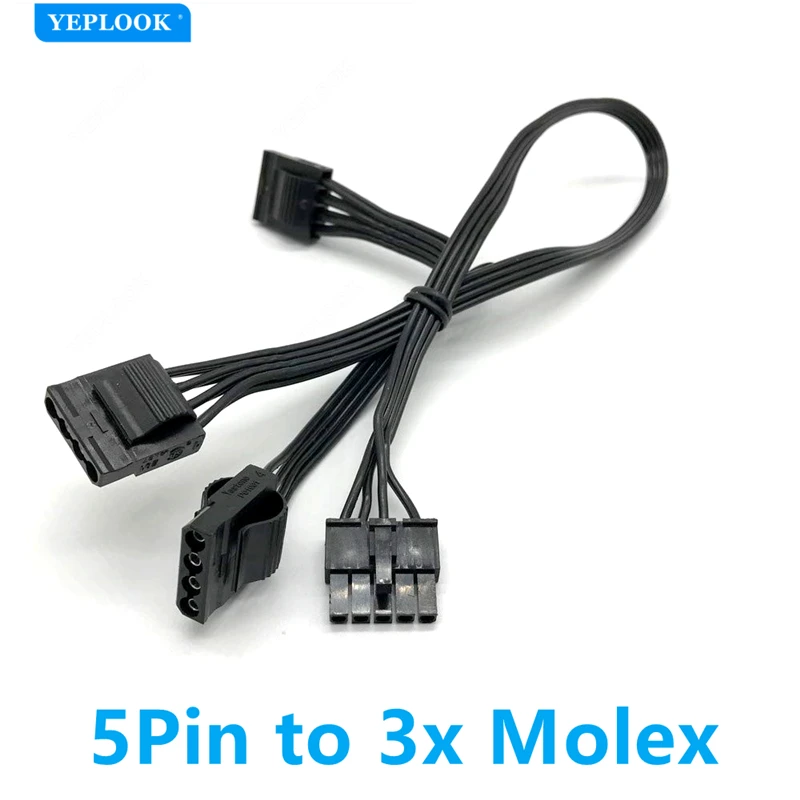 

5Pin to 3x Molex 4Pin IDE Fan Cable for Cooler Master Silent Pro Gold 1200W 900W 800W M2 1500W 1000W 850W M1000 M850 M700 M600