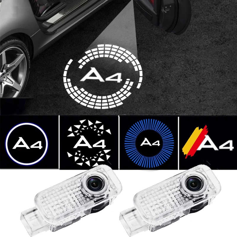 2Pcs Luci Della Portiera Dell'Auto Logo Proiettore Lampada Laser Di Cortesia Per Audi A4 2003-2008 Badge Portiera Dell'Auto Led Welcome Light Pattern 