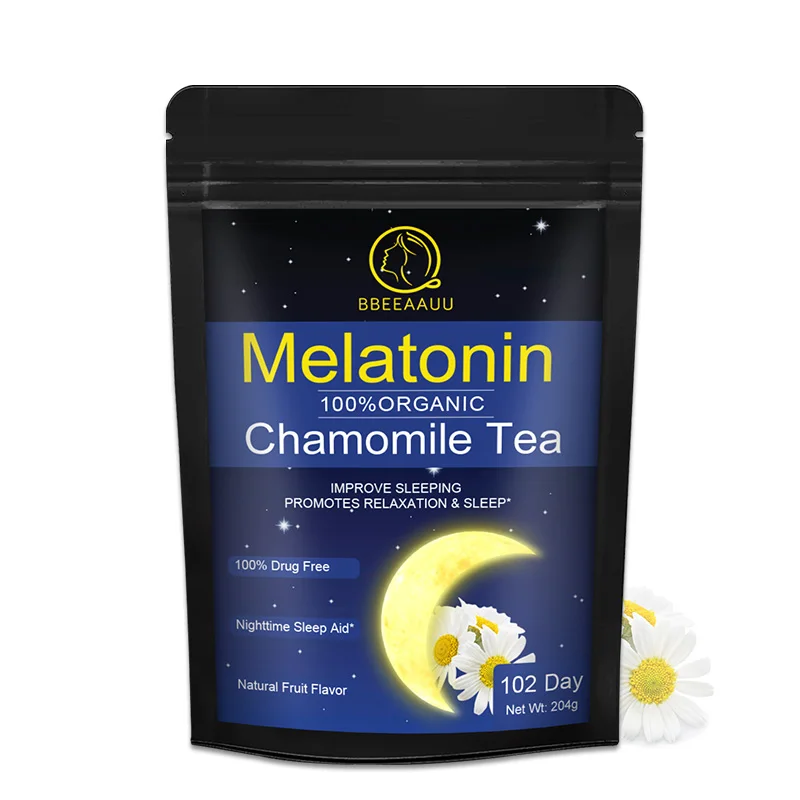 BBEEAAUU 100 Natural Chamomile Melatonin Tea Help Sleep Relieve Anxiety Relieve Fatigue Improve