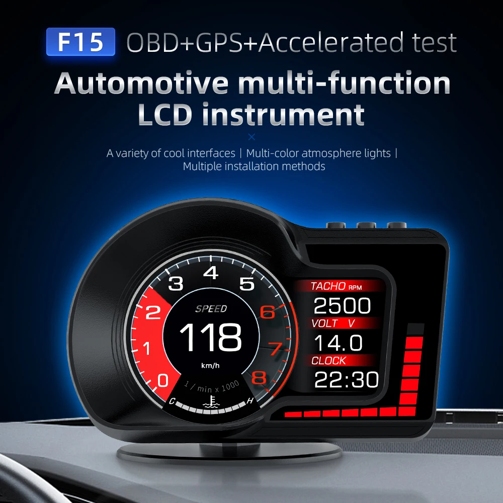 Hikity  ú LED   RPM  ӵ F15  ÷, OBD2 GPS Ʈ  溸 RPM