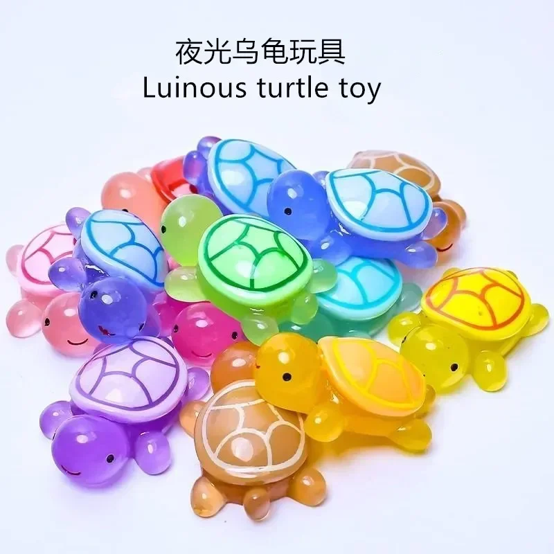 Luminous Turtle Resin Handicraft Ornament Doll Luminous Desk Decoration Kawaii Accessories Resin Toy Accessories