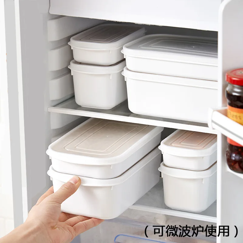 Caixas organizadoras de geladeira de cozinha Caixa de armazenamento de  alimentos Recipiente plástico selado reutilizável com tampas, Vegetais  manter fresco, 3pcs por conjunto - AliExpress