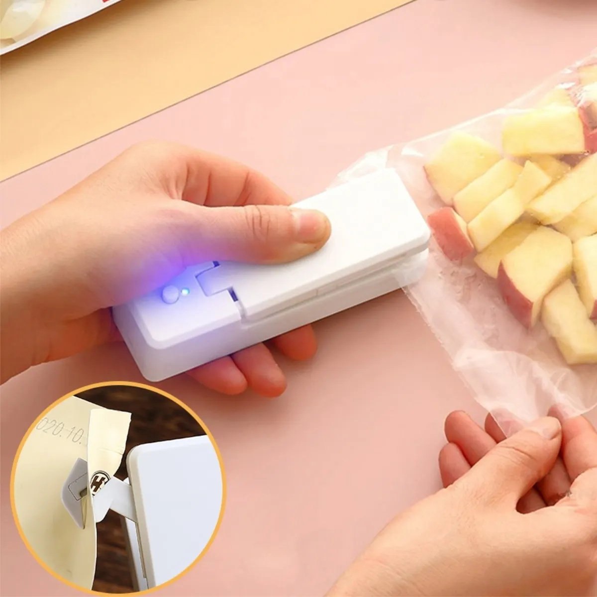 

2 In 1 Heat Bag Packaging Sealer Mini Sealed Preservation Multifunctional Usb Kitchen Storage Organization Tool Novel Accessorie