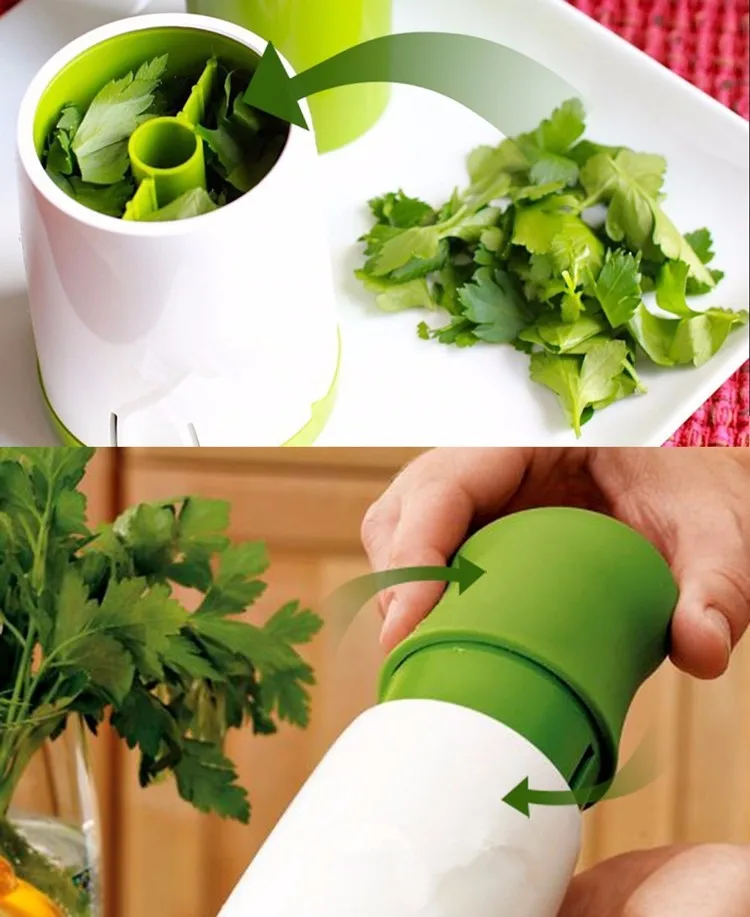 LMETJMA Manual Vegetable Grinder Stainless Steel Pepper Grinder Parsley Chopper Kitchen Utensils KCBI121604