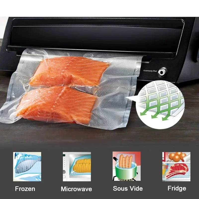 Food Vacuum Storage Packaging Bags for Vacuum Sealer Meat Fruit Vegetable Sous Vide Cooking Bag 12/15/20/25/28cm 500cm/roll 3