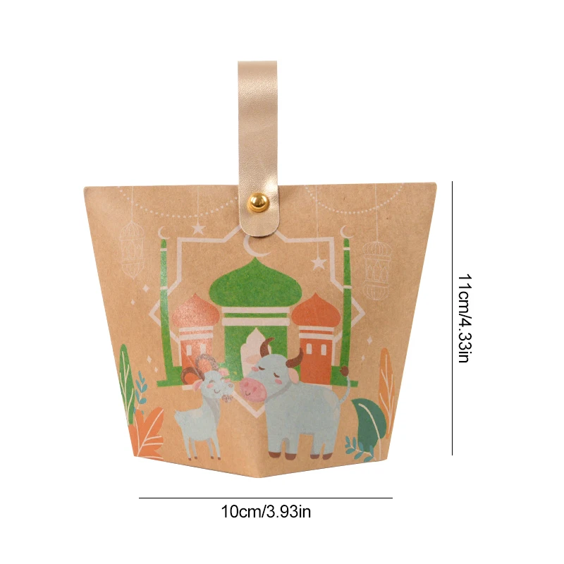5/10Pcs EID Mubarak Candy Gift Box Ramadan Decoration Cookie Gifts Packaging Bag 2024 Islamic Muslim Party Supplies Home Decor