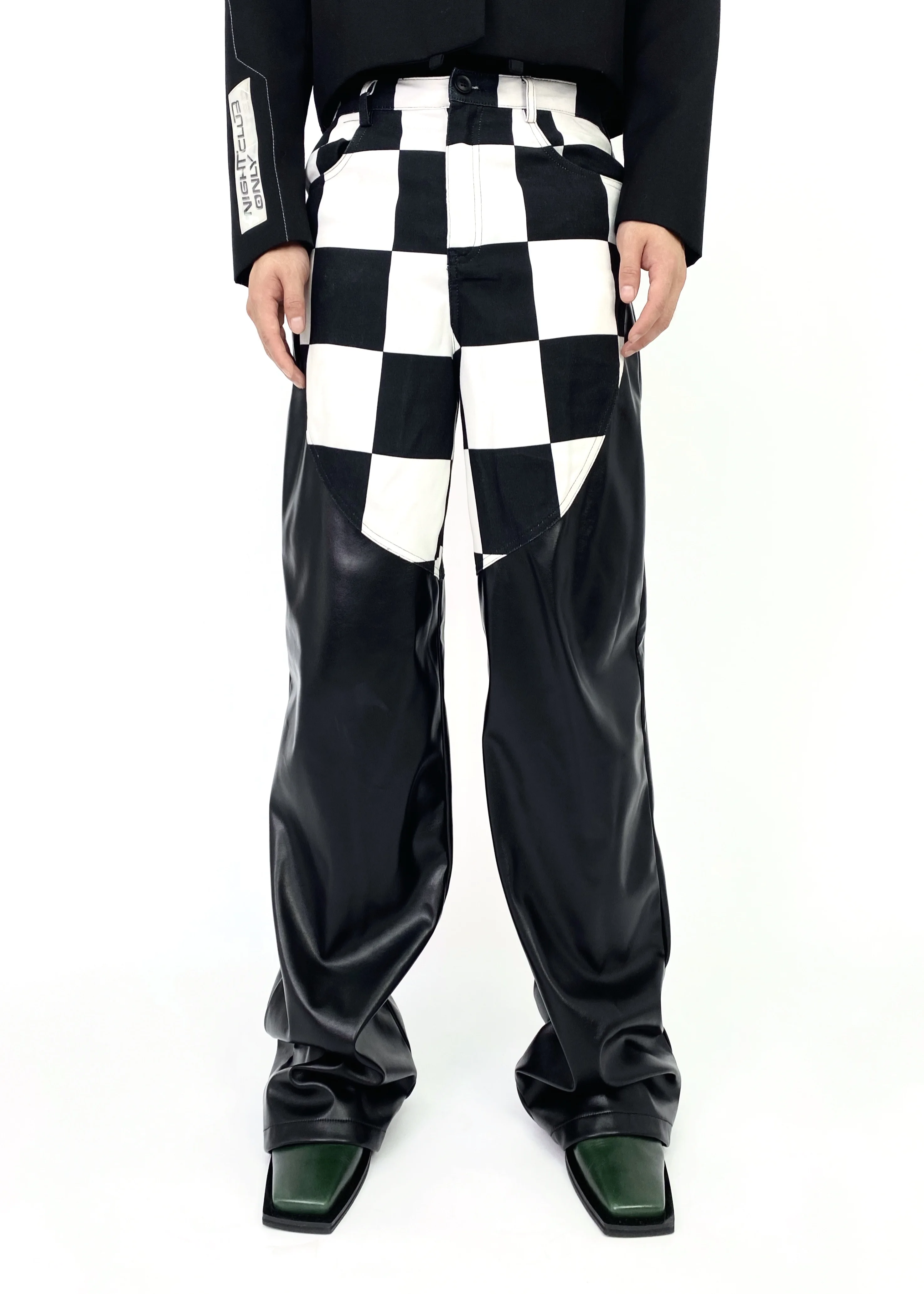 

Новинка 2023, европейские и американские индивидуальные мужские кожаные брюки, кожаные брюки с высокой талией, повседневные мужские брюки