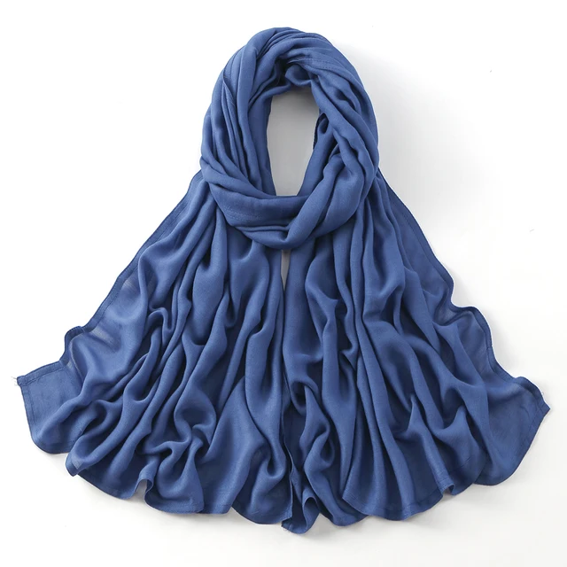 106450-1adb6a.jpg 185*75 cm musulman Modal Hijab rayonne coton châles pour femmes mince plaine écharpe grande taille foulard islamique Turban bandeau