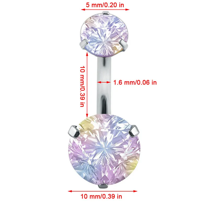 Belly Button Piercing Jewelry Double Fashion Crystal Flower Belly Button Rings AAA Zircon Surgical Steel Body Jewelry Sexy Navel Piercing Ombligo piercing jewelry body piercing jewelry body jewelry belly button piercings