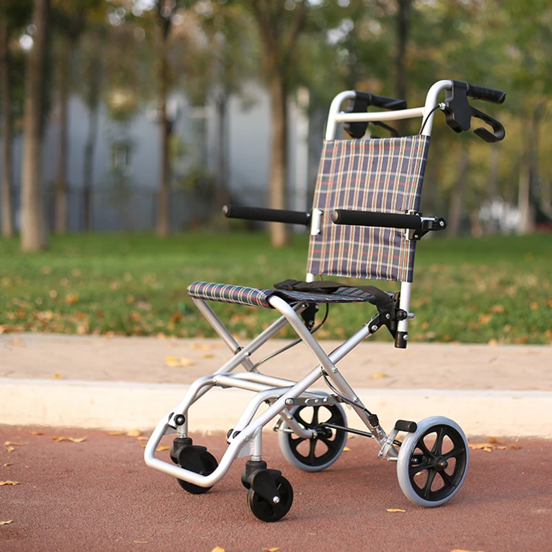 Mini Shopping Cart for Elderly Handcart Climb Walking Stick Airplane Wheelchair Wheels, Foldable Lightweight Walkers for Elderly