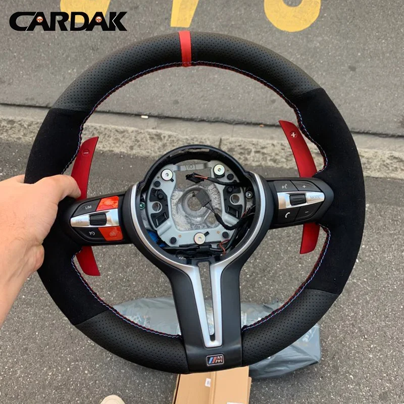 Steering wheel cover for BMW F87 M2 F80 M3 F82 M4 M5 F12 F13 M6 F85 X5 M F86 F33 X6 M F30 Sport