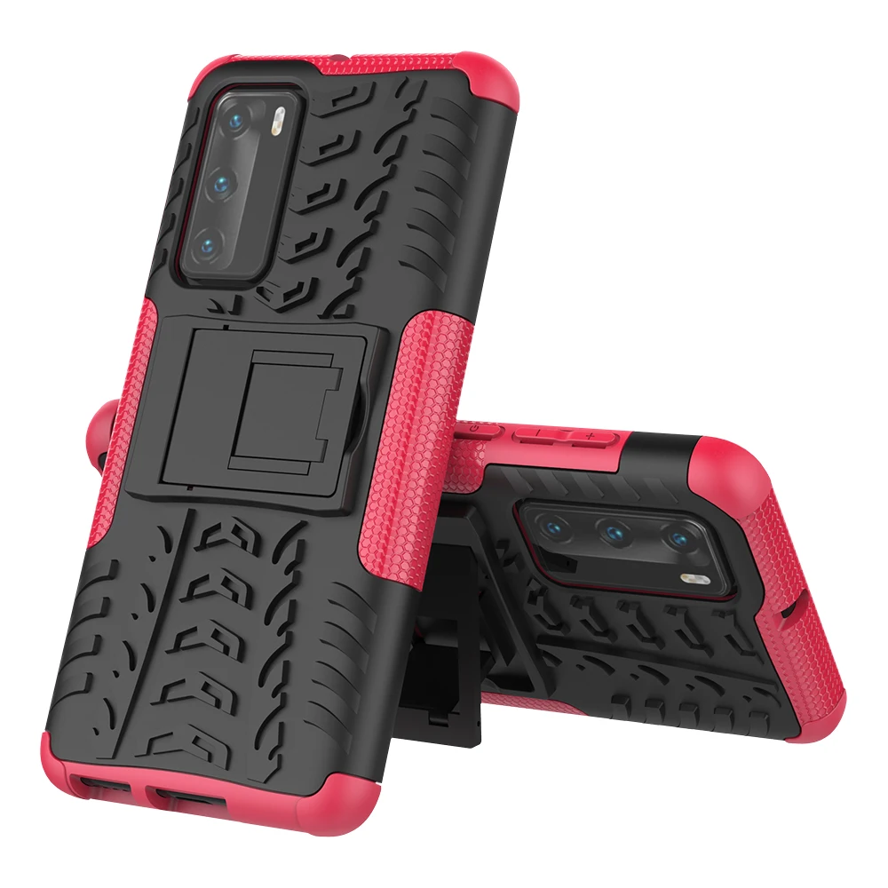 Custodia Per Telefono Con Supporto Per Huawei P Smart 2021 Enjoy 20 Se Plus Mate 40 Lite 30 Pro Y7A Y9A Nova 5I Tpu + Pc Strong Hybrid Cover Luxury