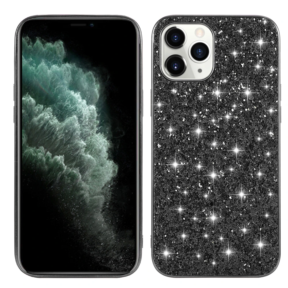 Luxury Bling Glitter Sequins Solid Color Plating Shockproof Bumper Case
