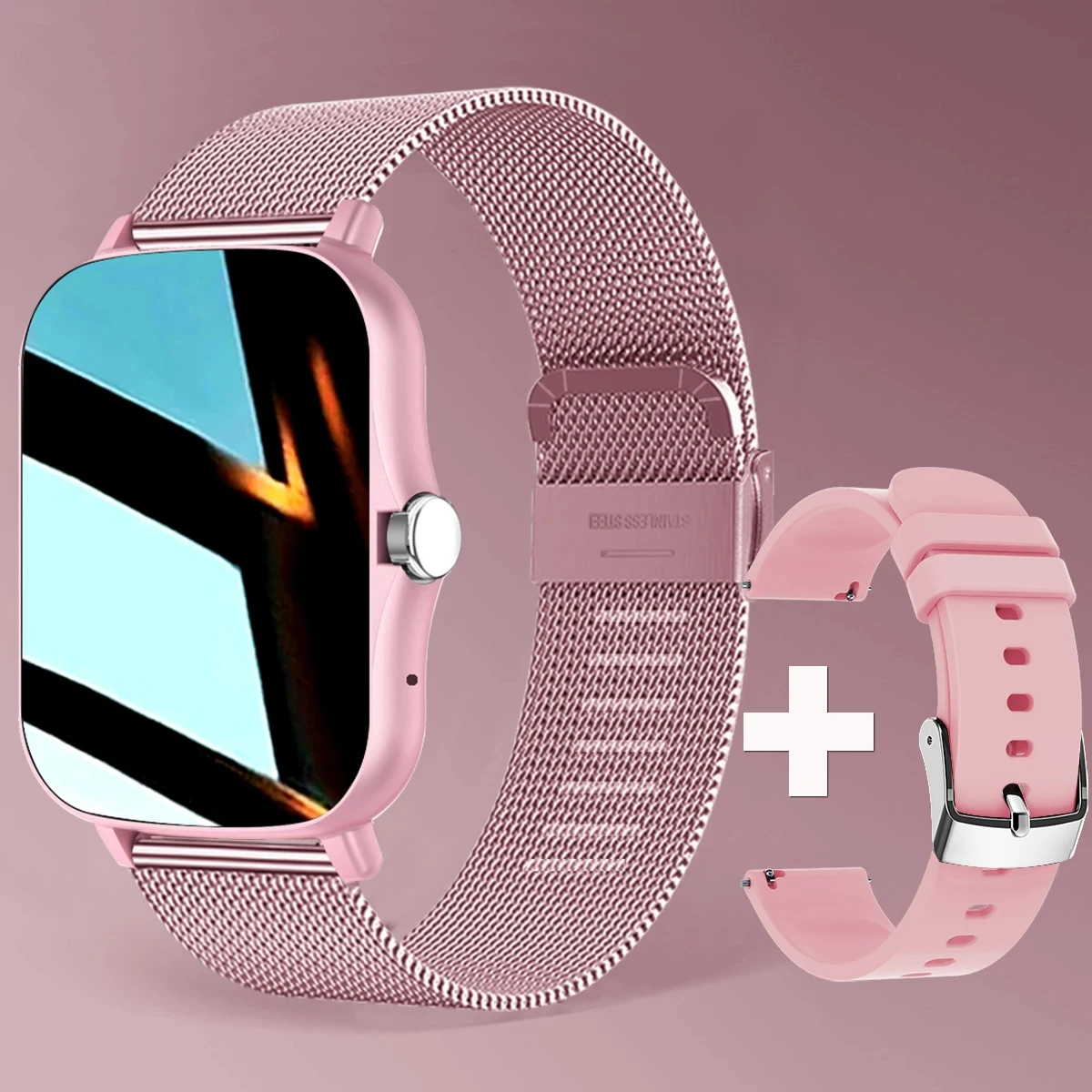 Pink mesh belt