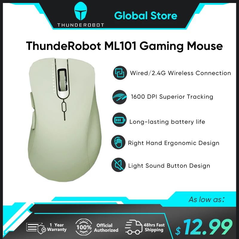 ThundeRobot-ML101-2-4G-WirelessMouse-Ergonomic-Design-Office-Laptop ...