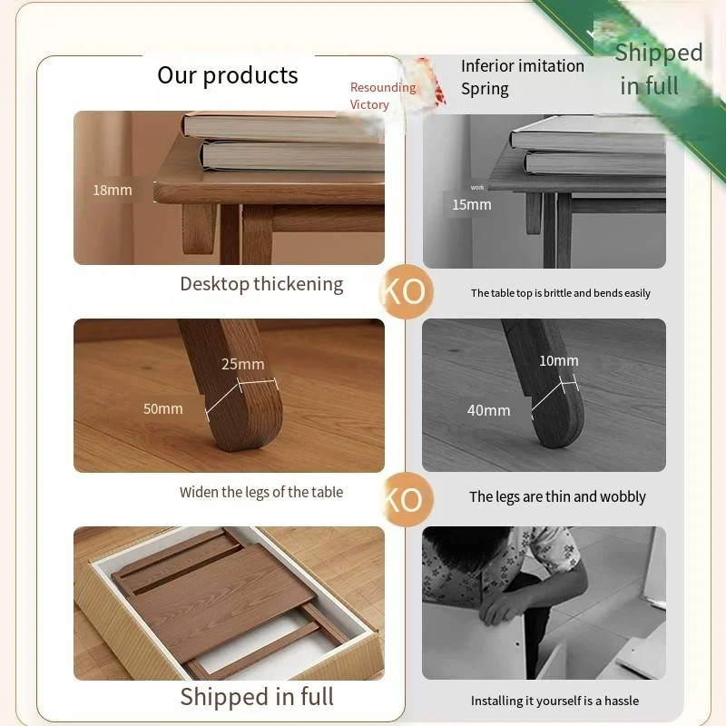 Foldable Small Desk Bedside Computer Desk Simple Household Small Solid Wood Dining Table Bedroom Folding